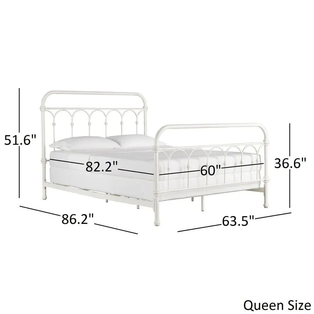 Classic Style Dark Bronze Finish Casted Knot Metal Bed in QUEEN Size