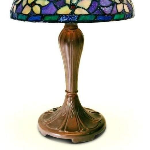 Purple Floral Tiffany Style Stained Glass Reading Table Lamp Accent Lamp