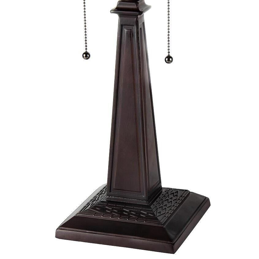 Tiffany Style Stained Glass Mission Table Lamp Blue Beige and Green 24in