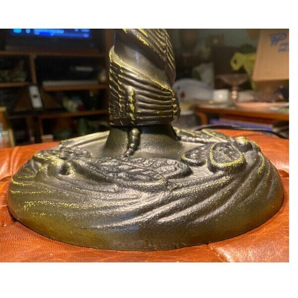 Turquoise Blue Green Tiffany Style Stained Glass Dragonfly Table Lamp 25in