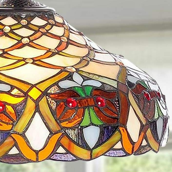 Tiffany Style Baroque Theme Stained Glass Hanging Ceiling Pendant Light