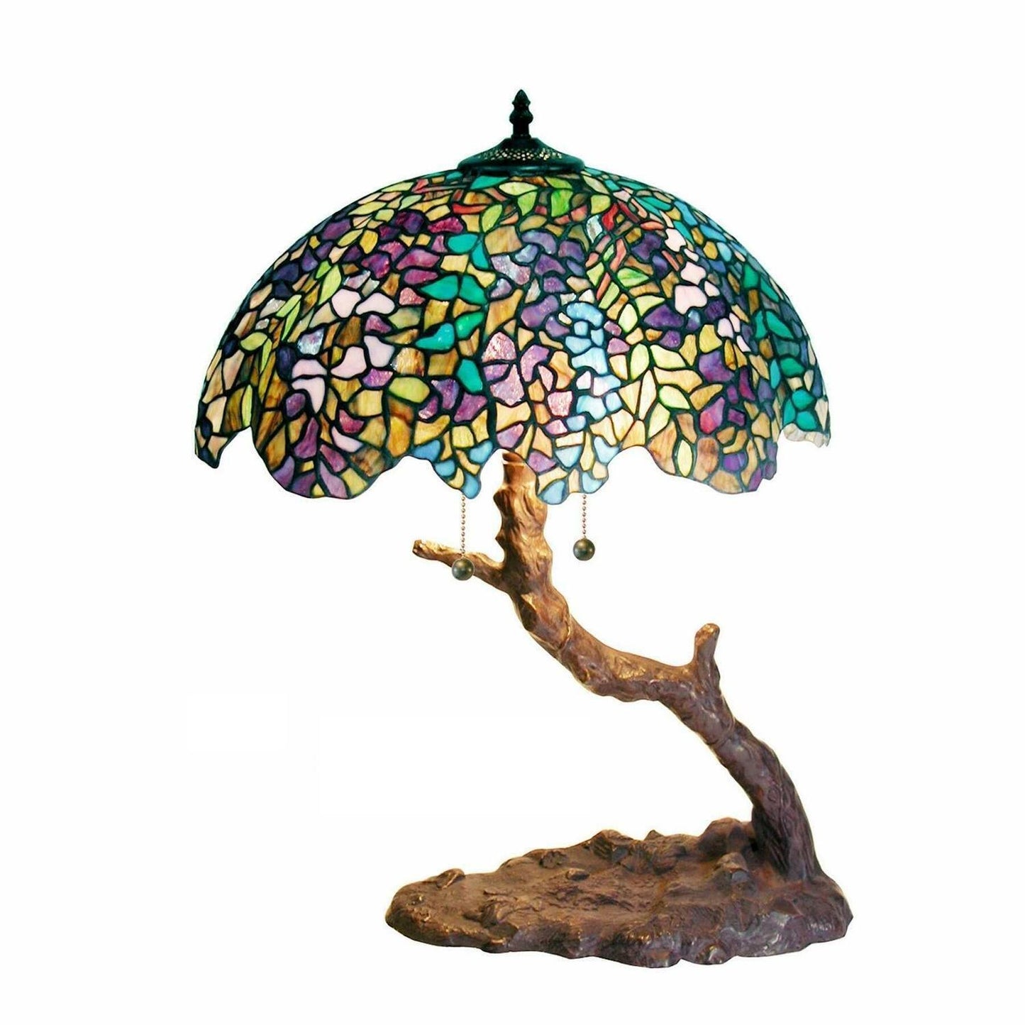 Wisteria Tree Design Tiffany Style Stained Glass Accent Table Lamp