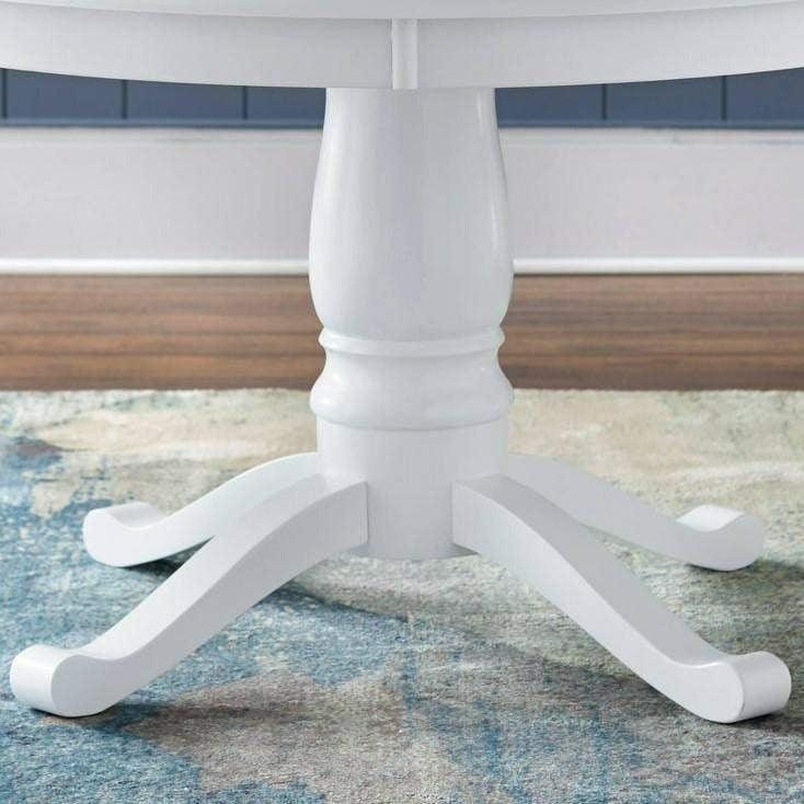 Round Pedestal Dining Table - Classic Yet Contemporary in White Finish 47in