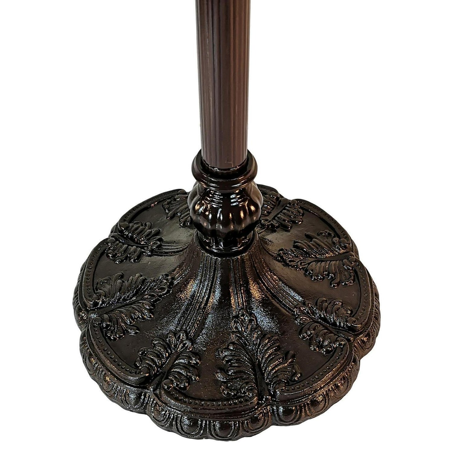 White Stained Glass Tiffany Style 2-Light Floor Lamp