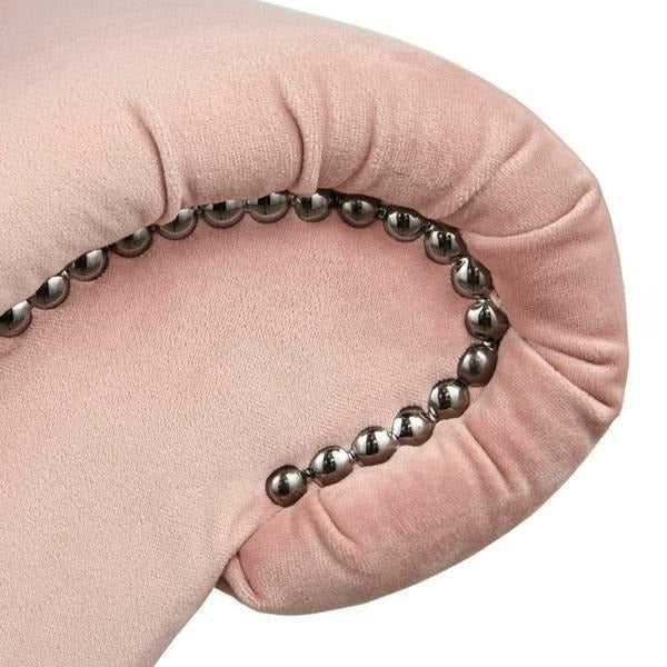 Tufted Blush Pink Velvet Storage Chaise Lounge Sofa Chair w/ Hidden Storage