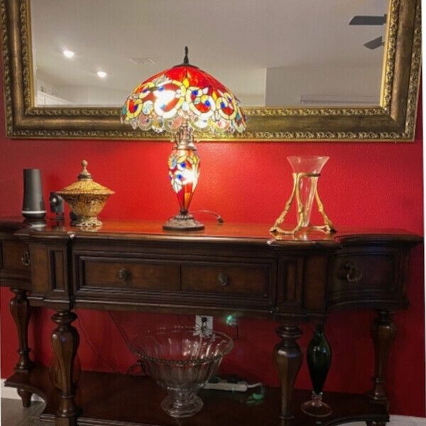 Tiffany Style Stained Glass Victorian Design 2-light Table Reading Accent Lamp