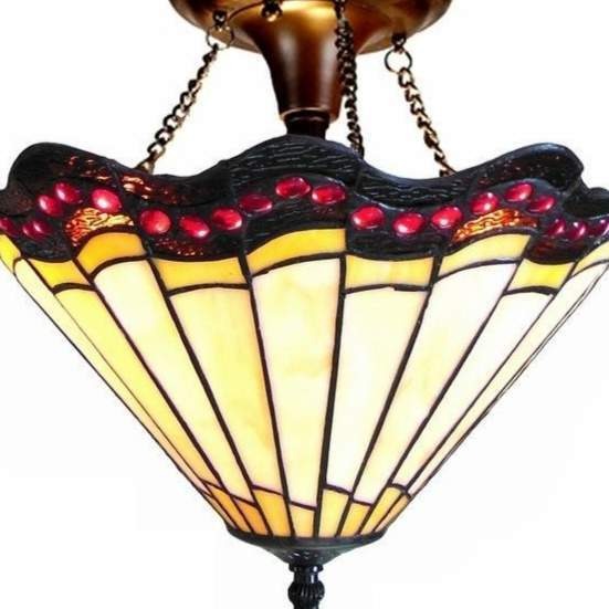 Tiffany Style Stained Glass Pendant Ceiling Light Design Bronze Finish