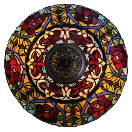 Stained Glass Victorian Tiffany Style Table Lamp 27.5in Tall - 1199 Pieces Glass