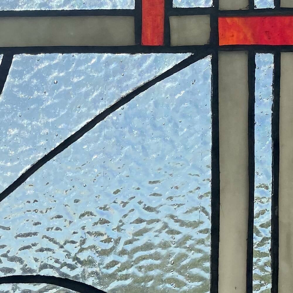 Red Cardinal Stained Glass Window Panel Suncatcher 75 Handcut Pieces 11in x11in