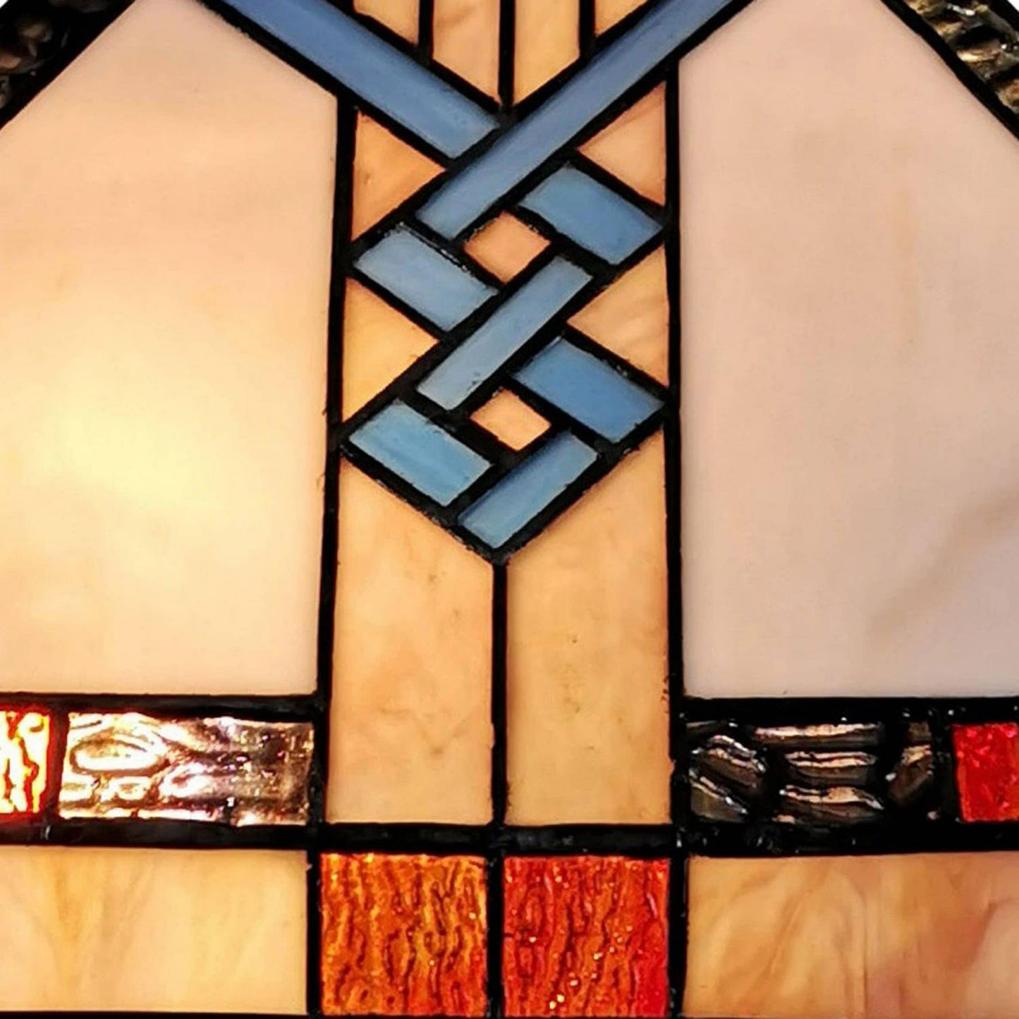 Stained Glass Tiffany Style Mission Geometric Pattern Table Accent Lamp 23in