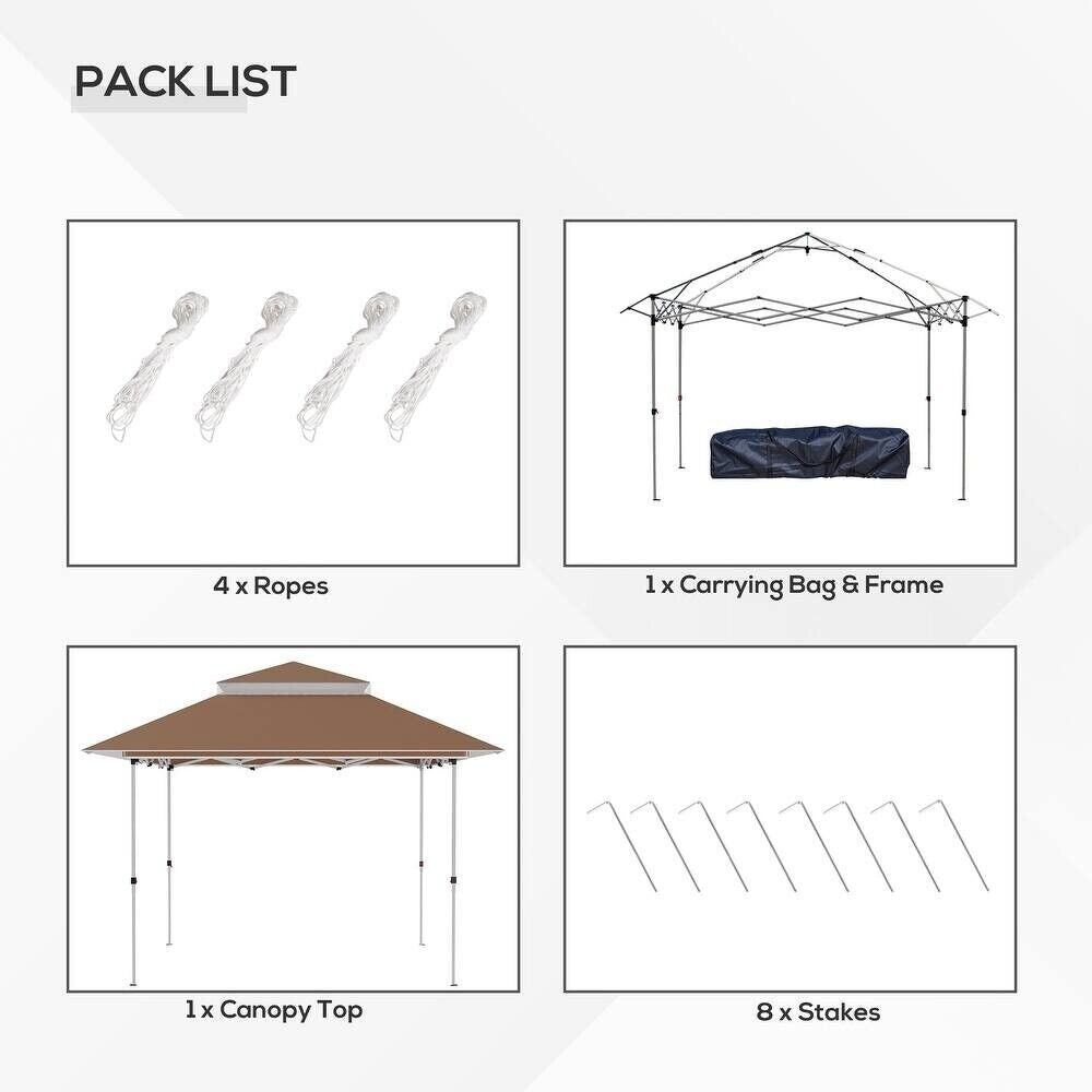 12x12ft Pop-Up Adjustable Canopy Gazebo with Netting, Vented Top w/ Carry Bag