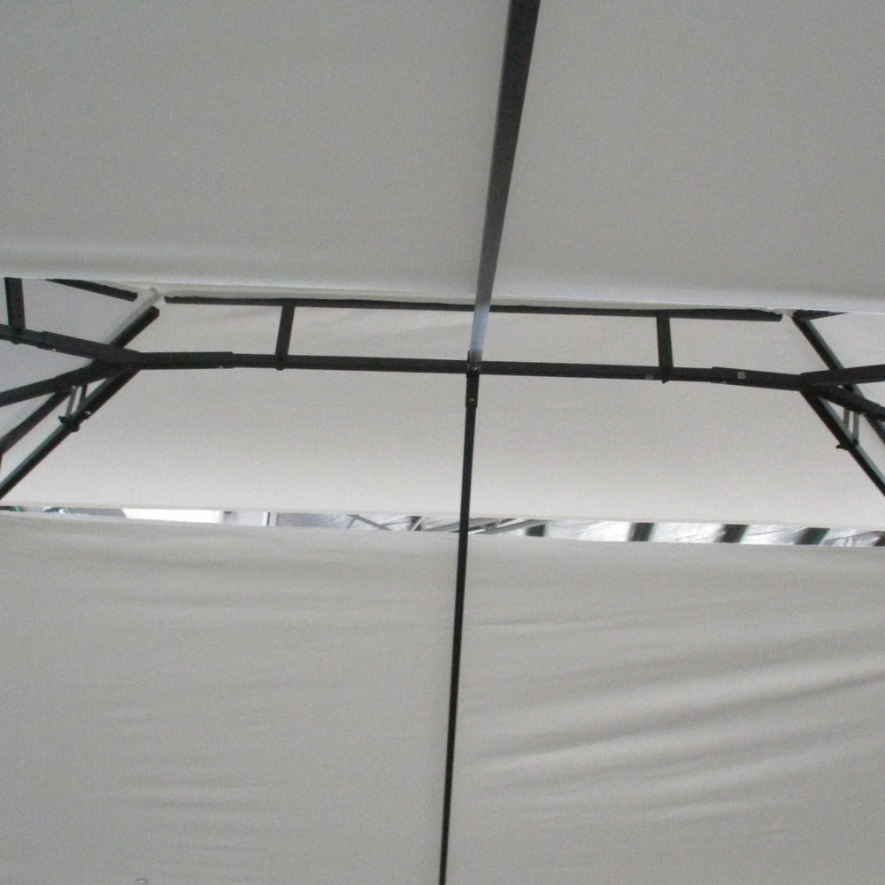 Spacious Deluxe 10x13ft Double Vented Gazebo Canopy Patio Shelter in Cream White
