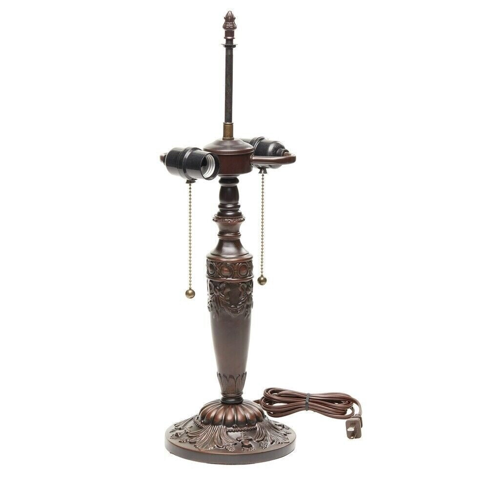 Stained Glass Tiffany Style Vintage Accent Victorian Theme Table Lamp in Blue
