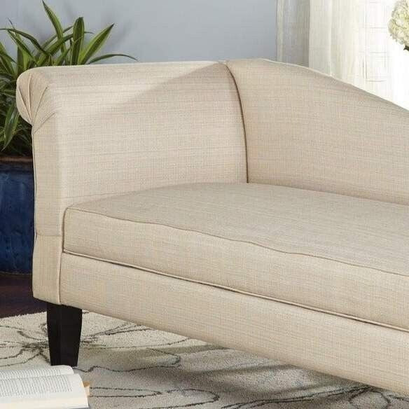 Beige Finish Chaise Lounge with Storage Compartment