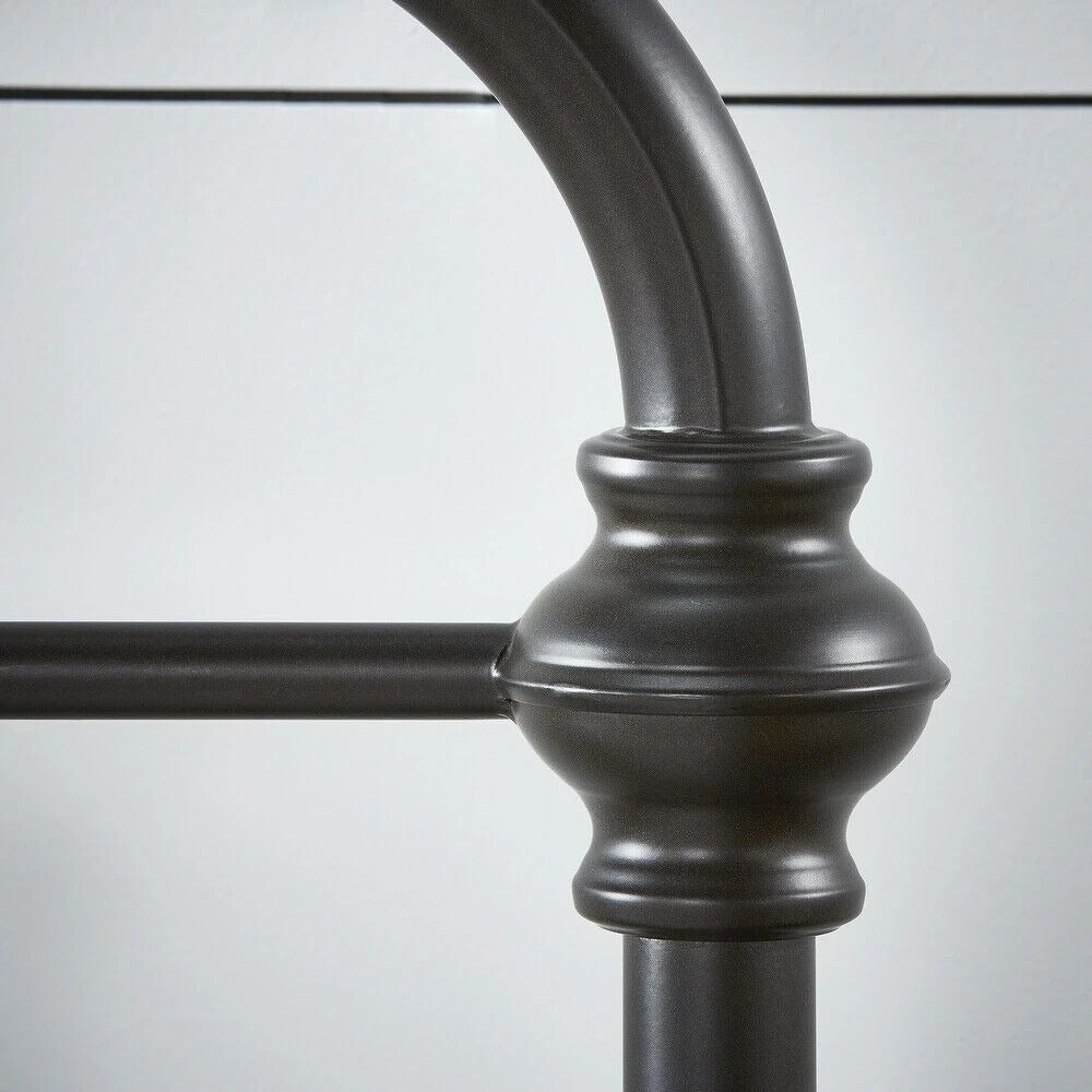 Farmhouse Country Style Antique Dark Bronze Iron Metal Bed - Queen Size