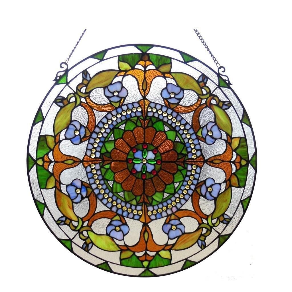 Tiffany Style Suncatcher Floral Design Window Panel