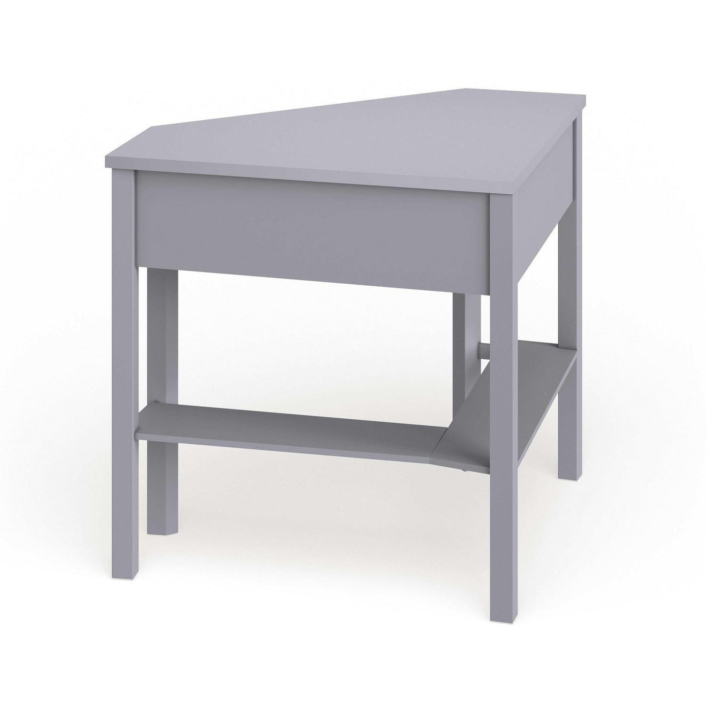 Computer Corner Desk for Home Office and Study w/ Lower Shelf in Dark Grey