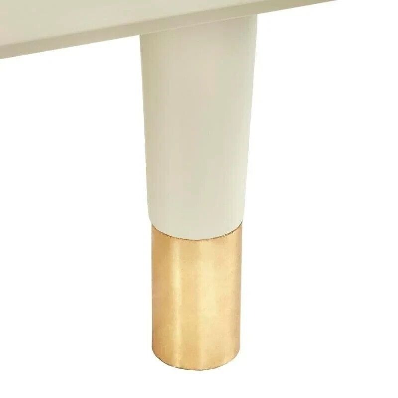 Desk Home Office 2-drawer Mid-Century Style Modern Desk in Antique White Finish