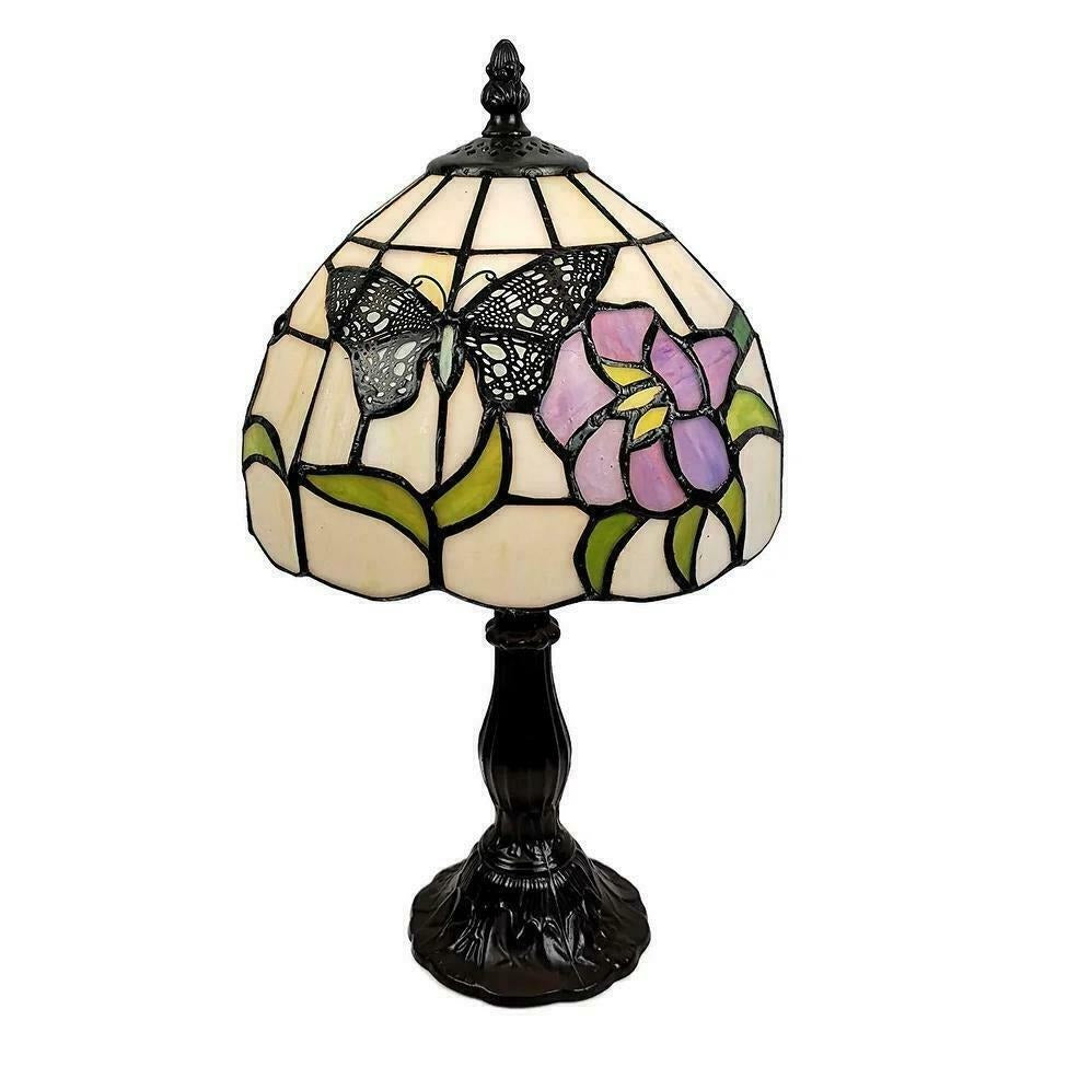 15Inch Butterfly Theme Stained Glass Accent Reading Table Lamp in Tiffany Style