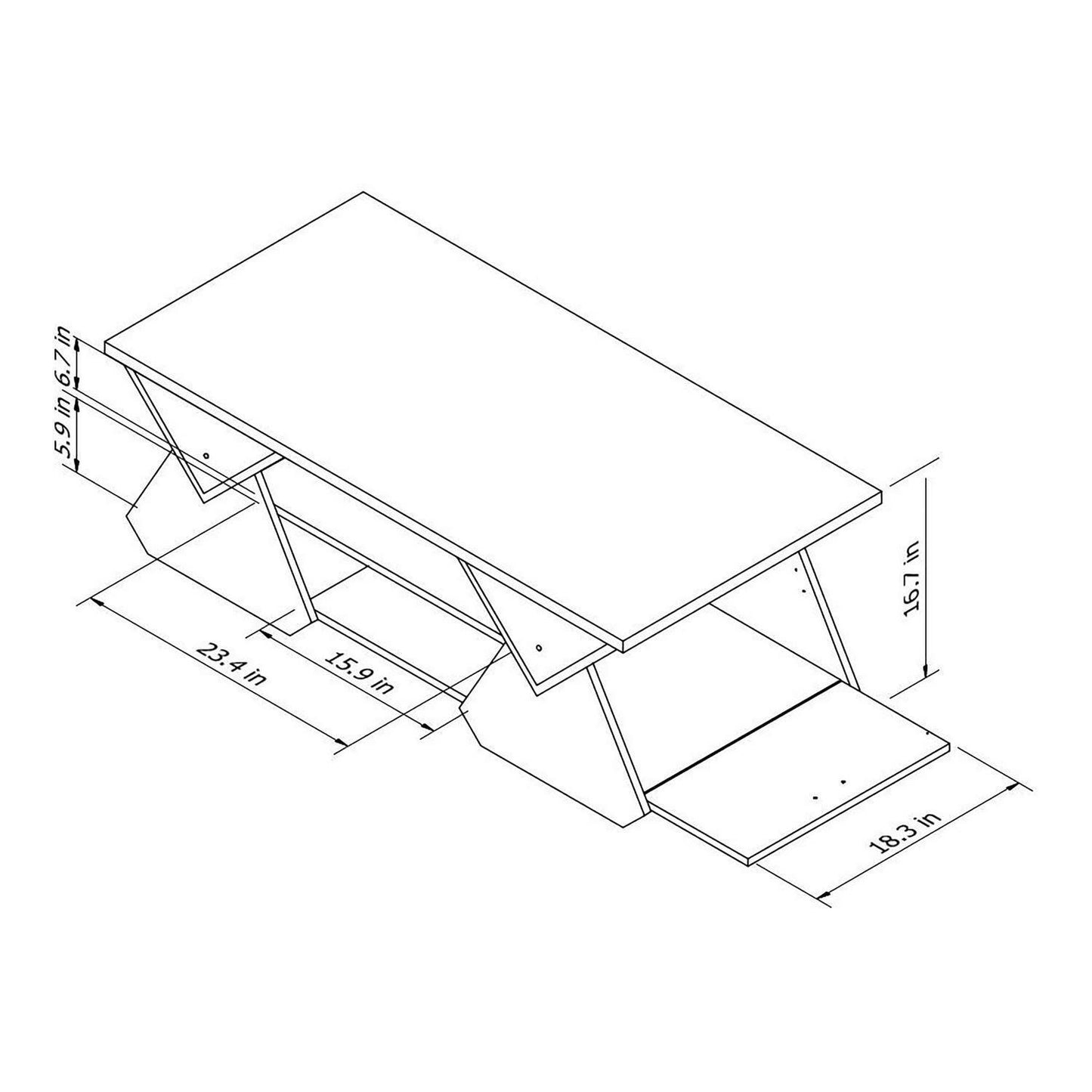 Modern Coffee Table Geometric Design In Espresso Finish With Storage 42inL