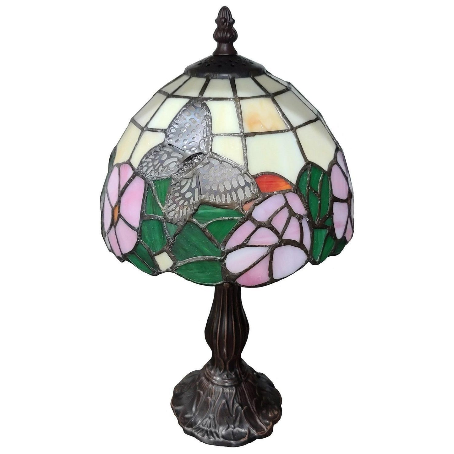 Mini 15-inch Tiffany Style Stained Butterfly Accent Table Lamp Nightstand Desk