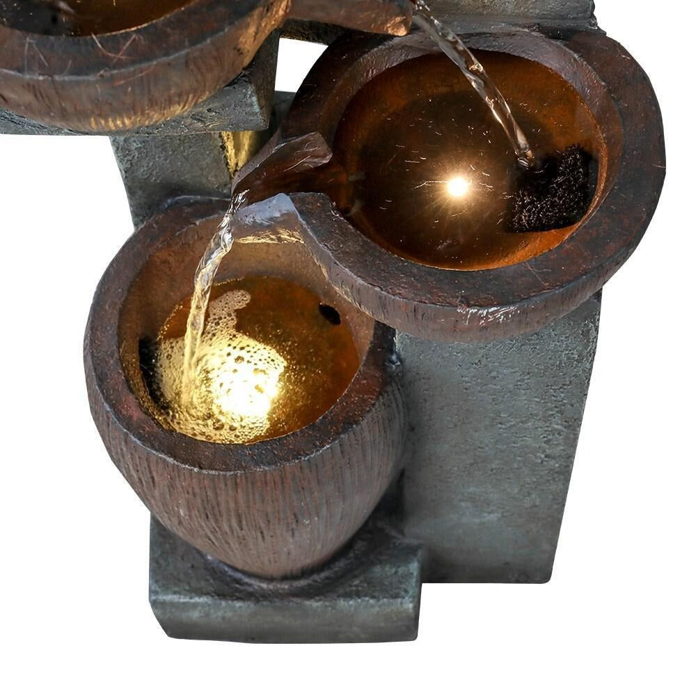 5-Tier Bowl Water Fountain- Garden, Patio, Deck, Backyard Decor Lrg Size 40inT