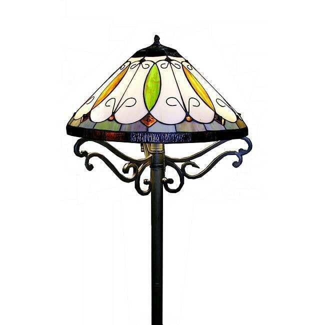 Tiffany Style Stained Glass Victorian Theme Floor Lamp Accent Lamp