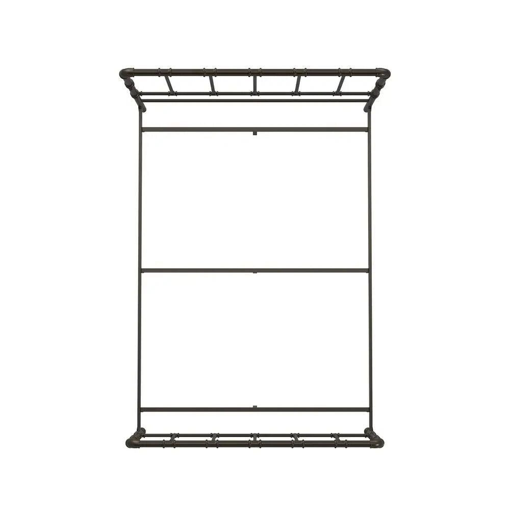 Steampunk Chic: Industrial Lines Iron Metal Bed for a Vintage Revival - Queen Sz