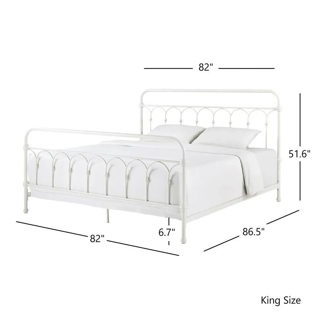 Classic Style Dark Bronze Finish Casted Knot Metal Bed in KING Size