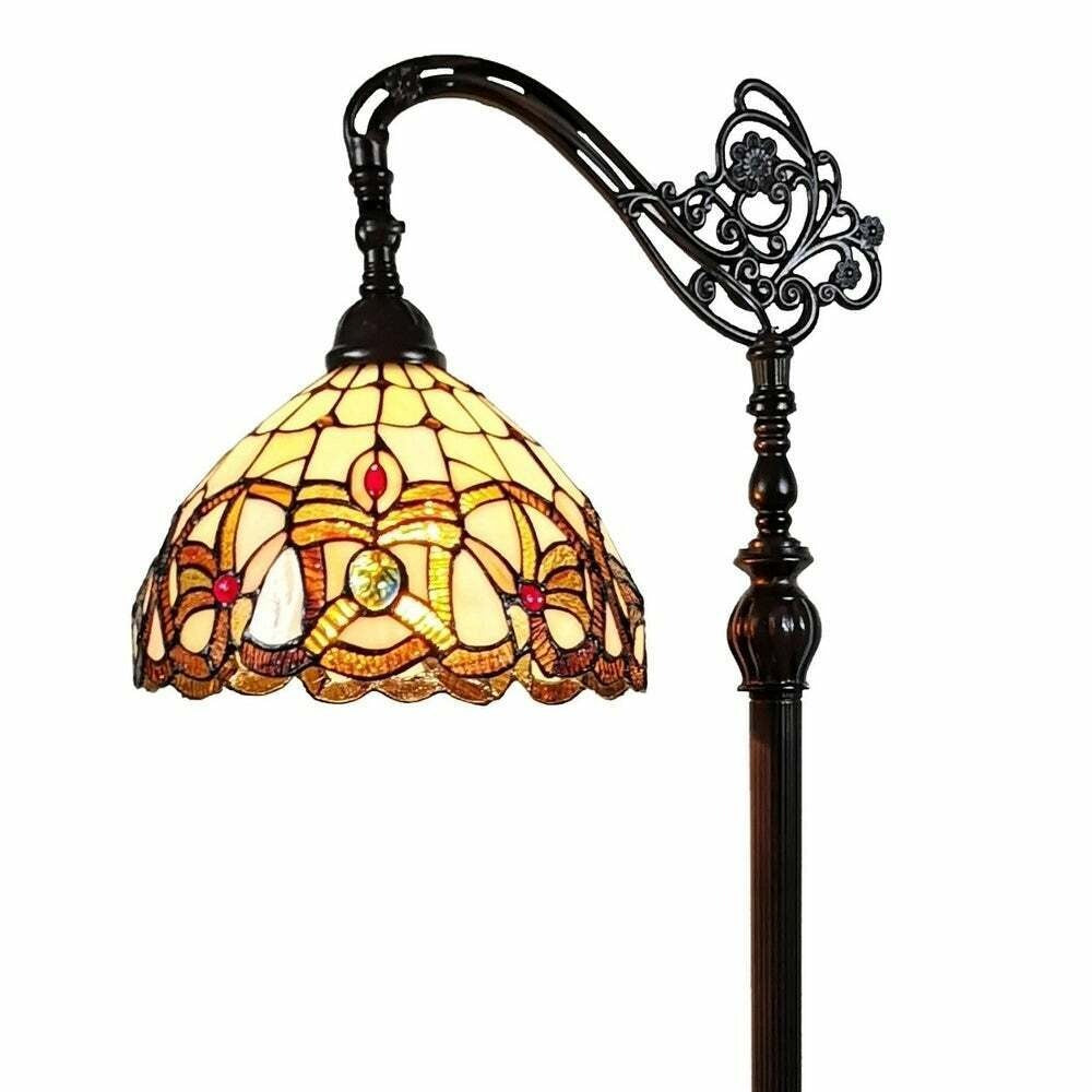 Tiffany Style Floor Lamp Arched 62in Tall Stained Glass Reading
