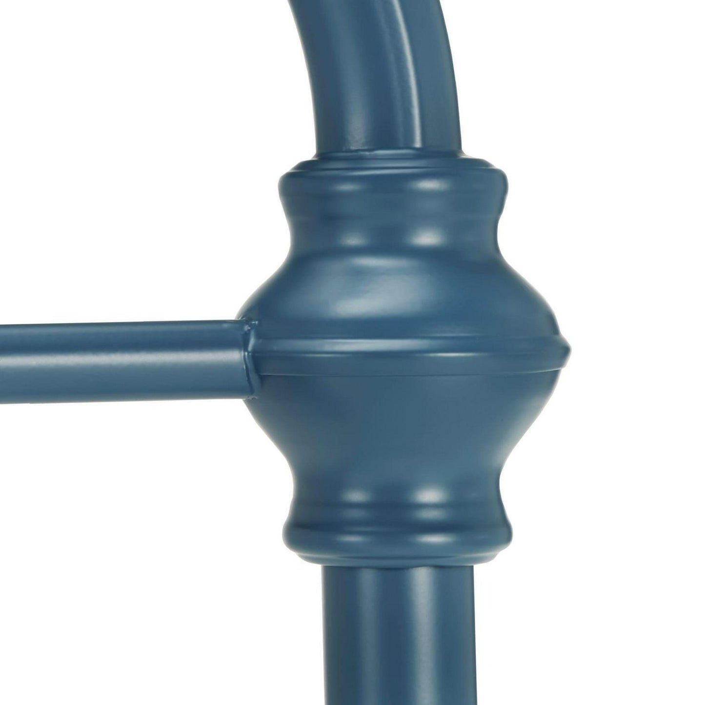 TWIN Size Iron Bed Classic Country Style in Cool Blue Steel Finish