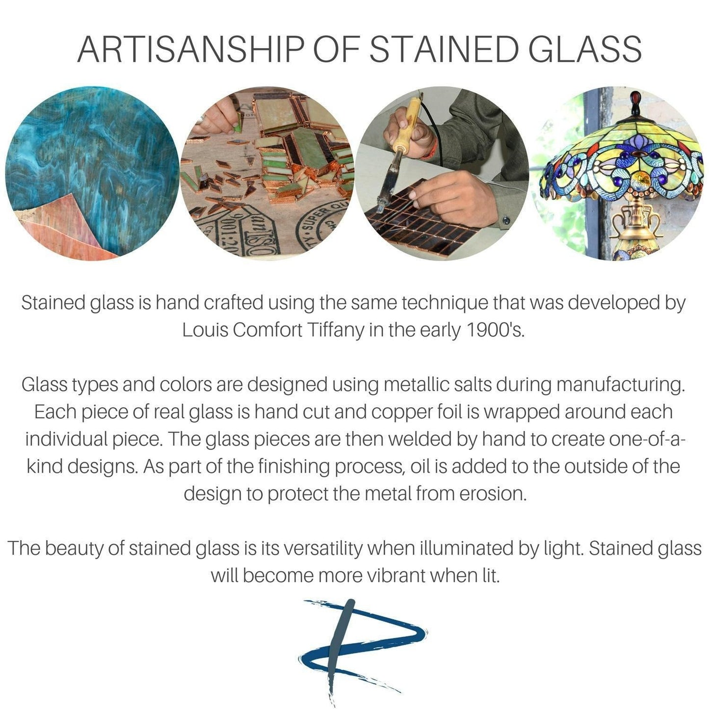 Amber Stained Glass Tiffany Style 3-Light Floor Lamp