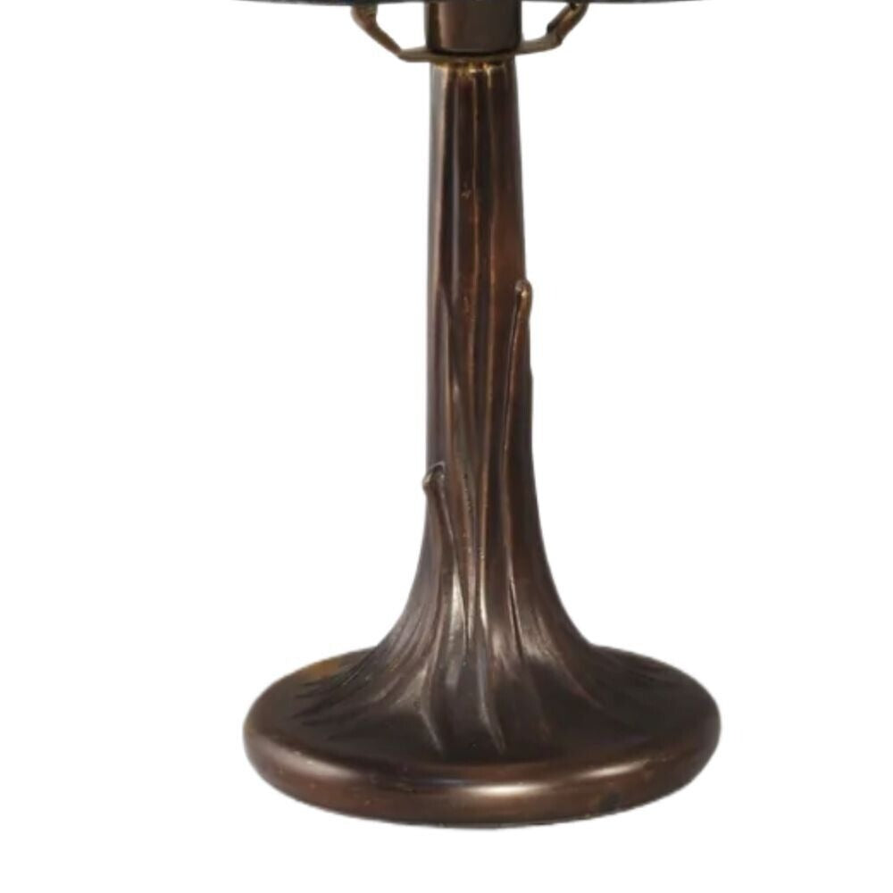 Azure Blue Stained Glass Accent Table Lamp Dragonfly Dome Shade 14.5in