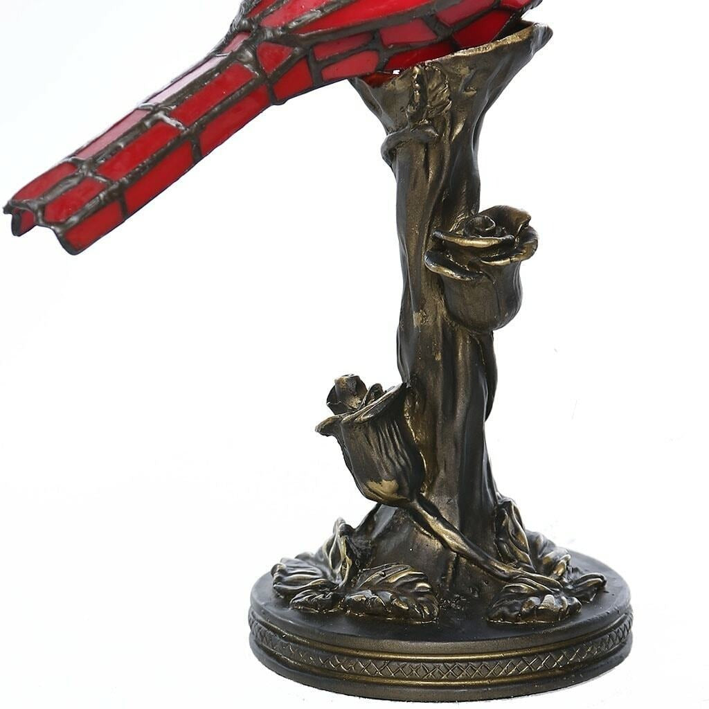 Red Stained Glass 13 inch Tall Cardinal Accent Table Lamp