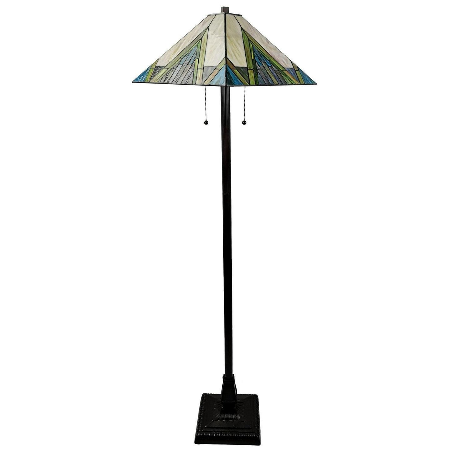 Stained Glass Mission Floor Lamp 60-inch Tiffany Style Aztec Mission Floor Lamp