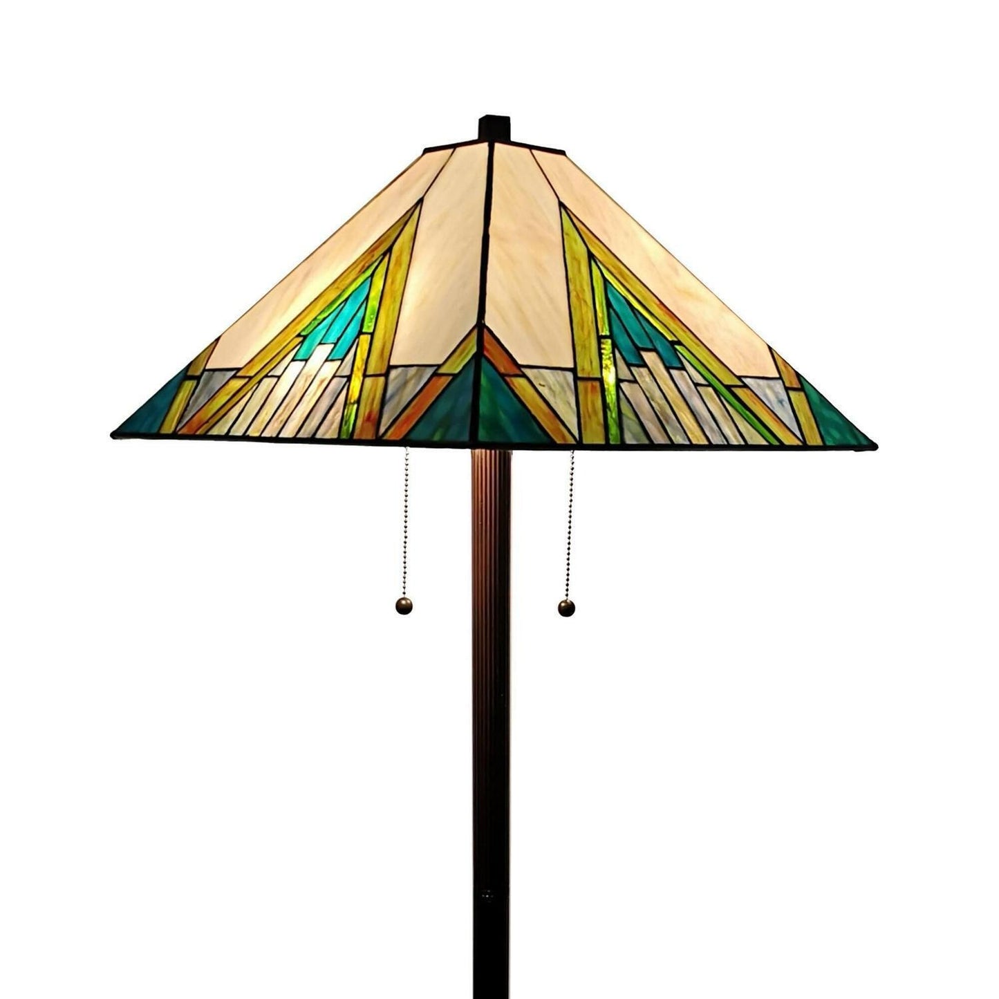 Stained Glass Mission Floor Lamp 60-inch Tiffany Style Aztec Mission Floor Lamp