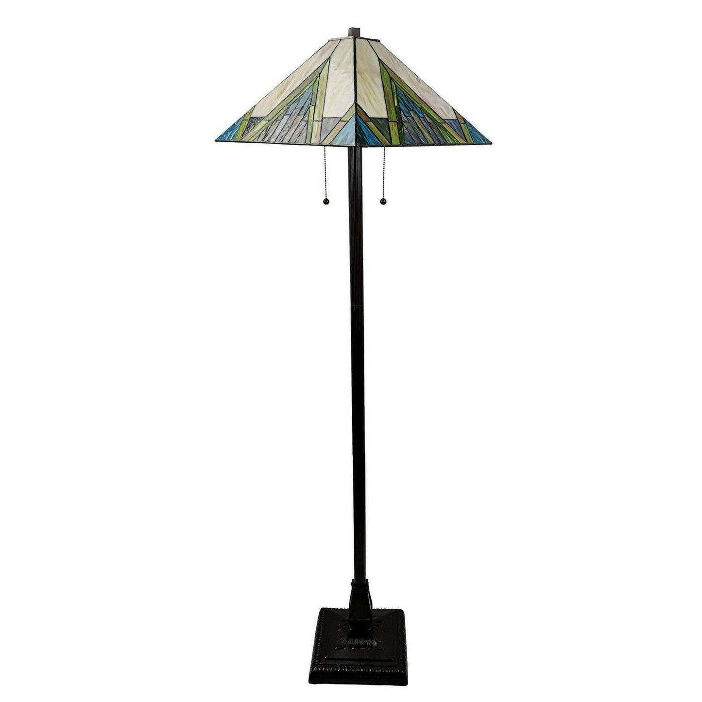 Stained Glass Mission Floor Lamp 60-inch Tiffany Style Aztec Mission Floor Lamp