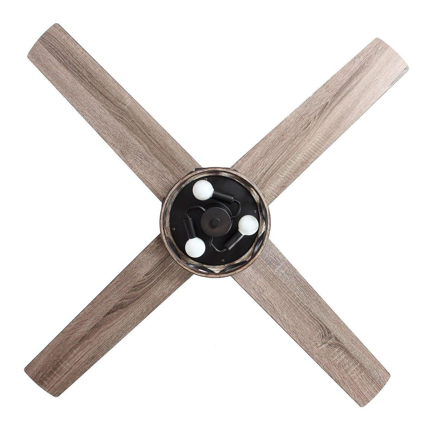 Industrial Style 52in 3-Light Matte Black LED Ceiling Fan with Remote Control