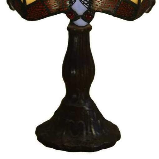 Tiffany Style 12in Stained Glass Mini Table Lamp Dragonfly Theme