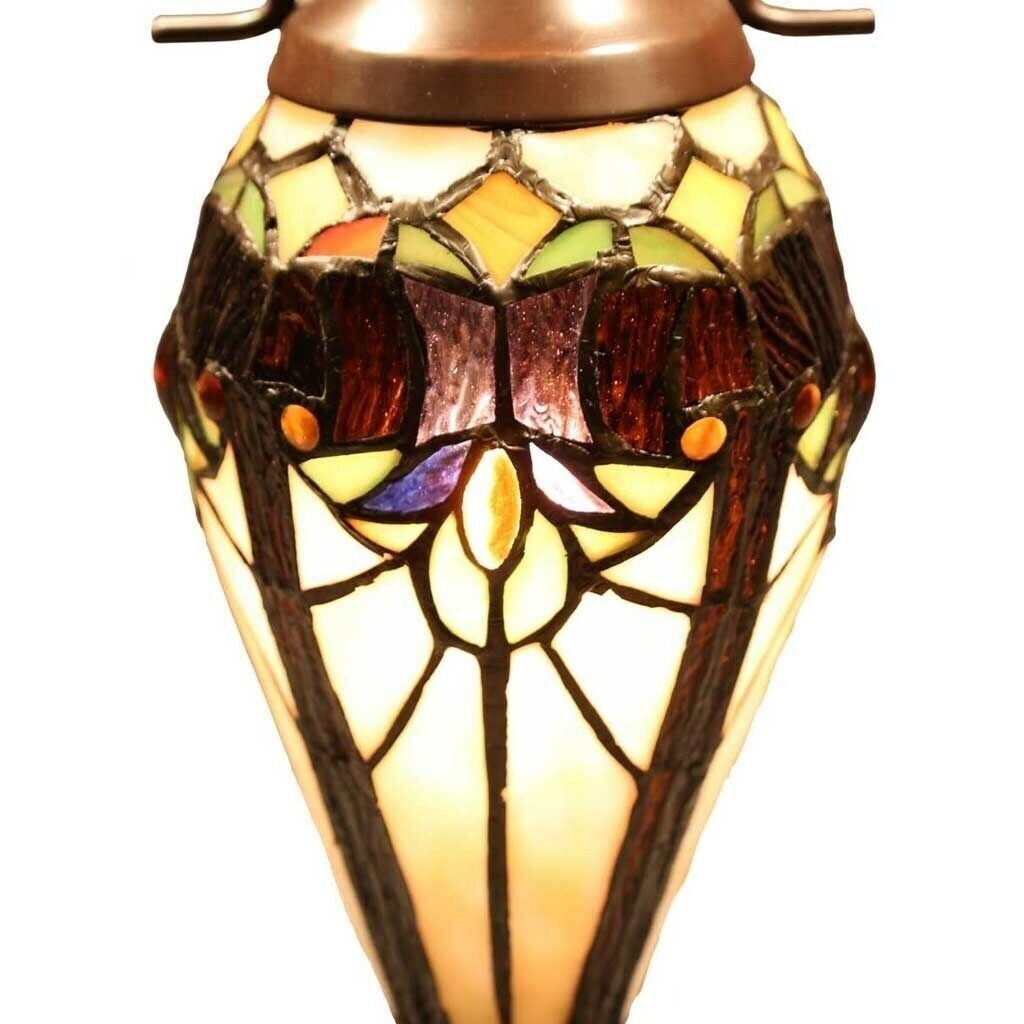 Double-Lit Victorian Theme Stained Glass Tiffany Style Accent Table Lamp