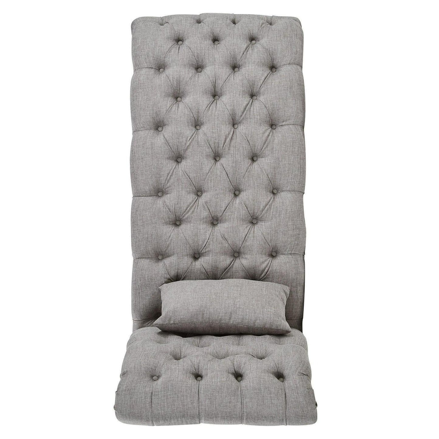 Oversized Chaise Lounge Chair Sofa w/Pillow Light Grey Linen Upholstered