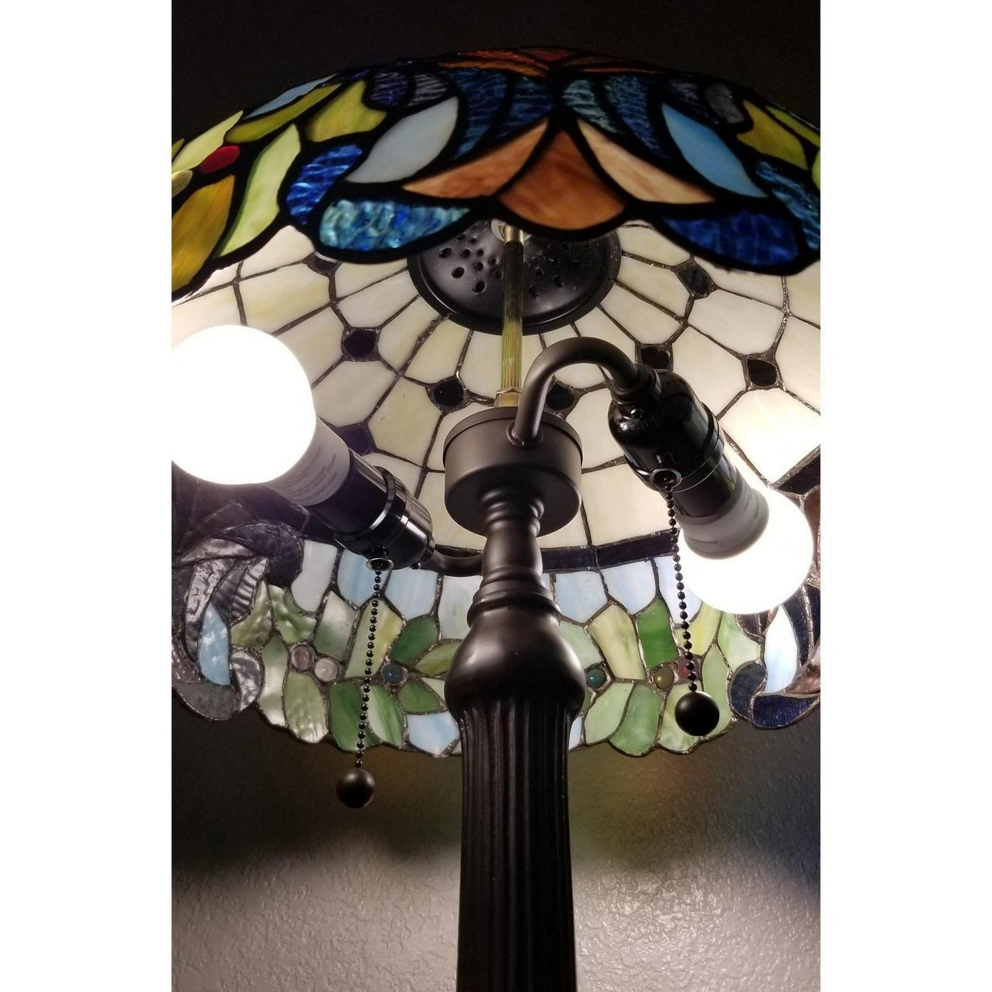 Stained Glass Multi-Color Tiffany Style Accent Reading Table Lamp 23in Tall