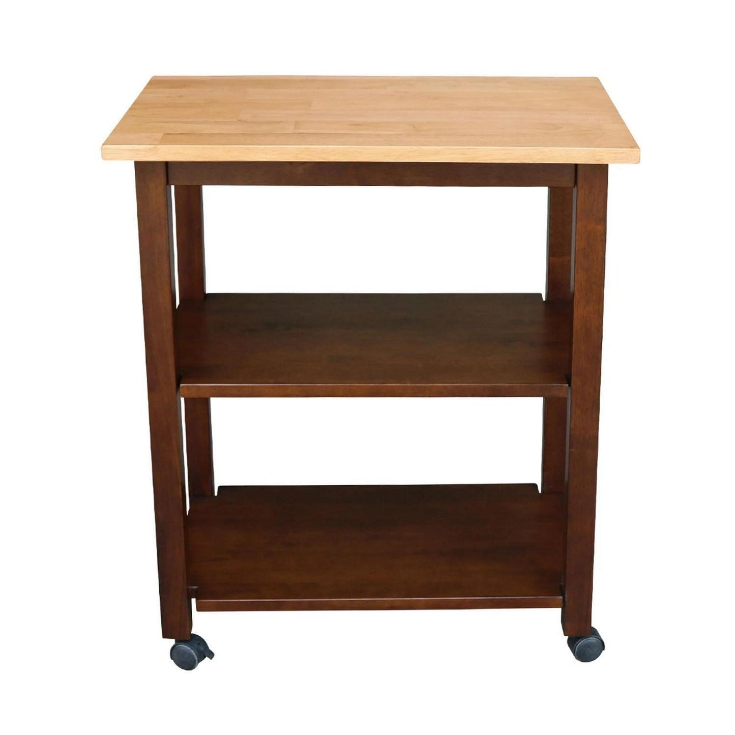 Solid Hardwood Kitchen Service Cart Tea Cart Espresso Finish