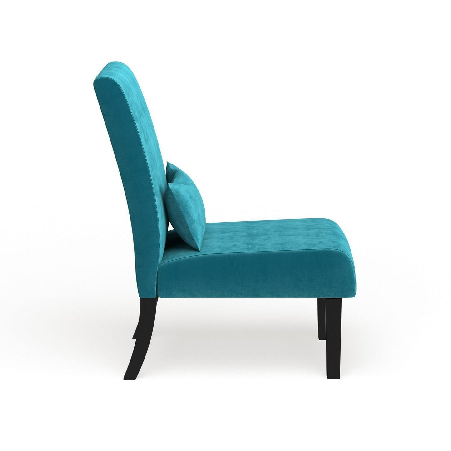 Teal Blue Chenille Fabric Accent Chair w/Matching Pillow - Livingroom, Bedroom