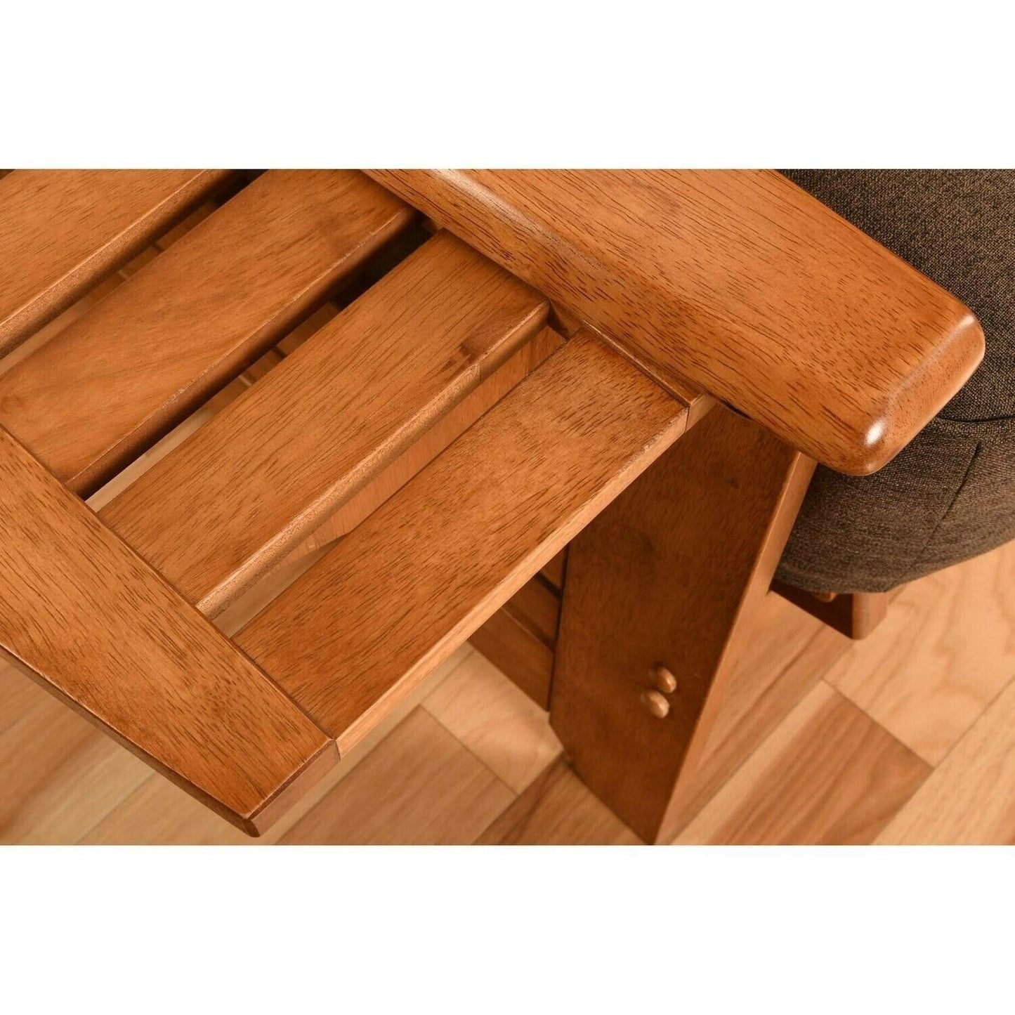 Futon Bed Set - Full Sz Solid Wood Futon w/Cotton Mattress & Storage - Light Brn