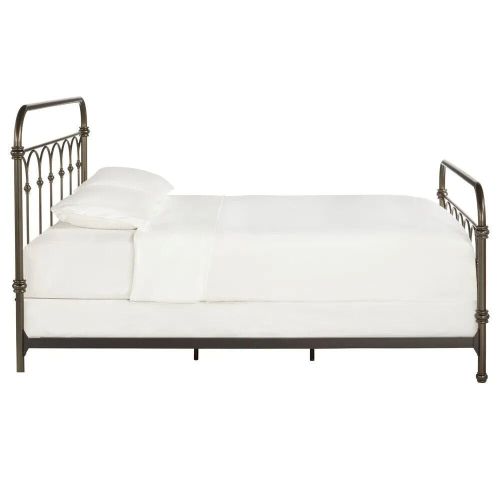 Classic Style Dark Bronze Finish Casted Knot Metal Bed in TWIN Size