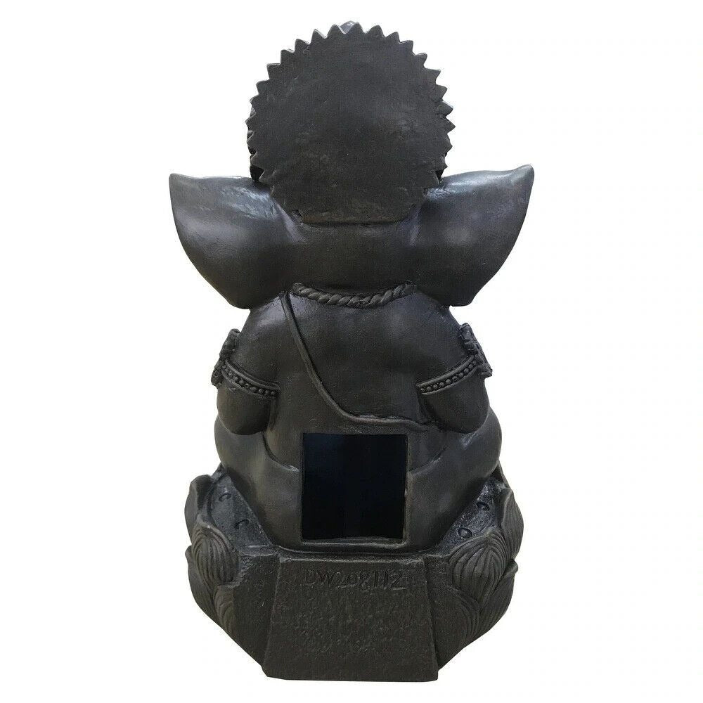 Lord Ganesh Elephant Bowl Fountain w/Cascading Water and Cool LED Lights 14in