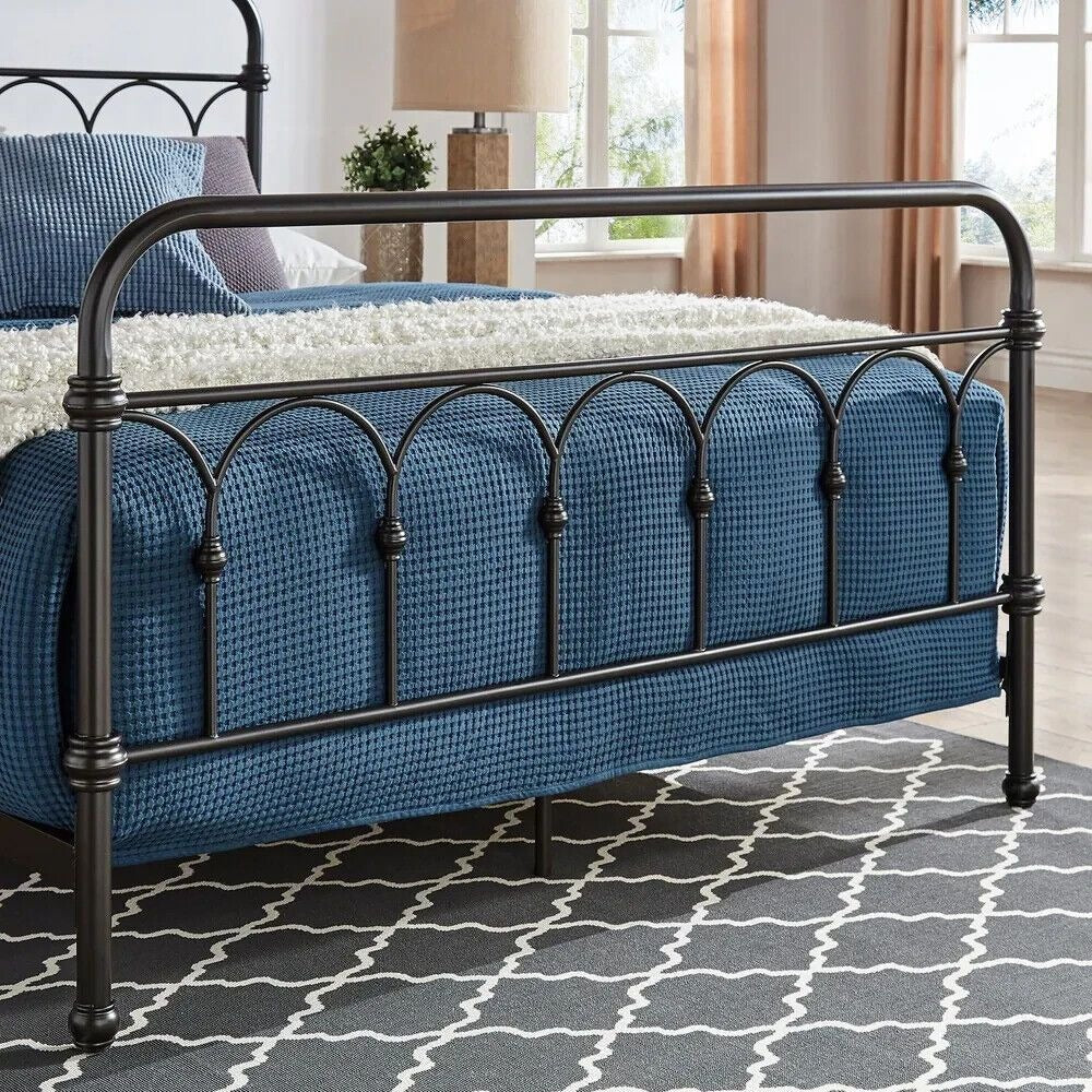 Classic Style Dark Bronze Finish Casted Knot Metal Bed in TWIN Size