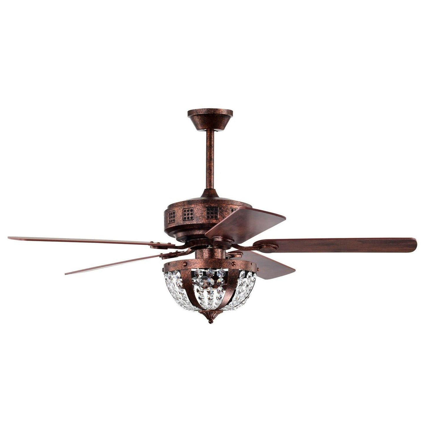 Vintage Industrial Style Antique Copper Finish Ceiling Fan Light with Remote