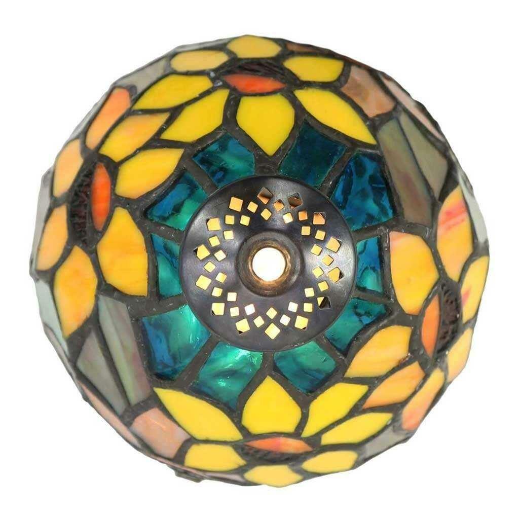 Tiffany Style Stained Glass Sunflower Blossoms Table Accent Reading Lamp 12in